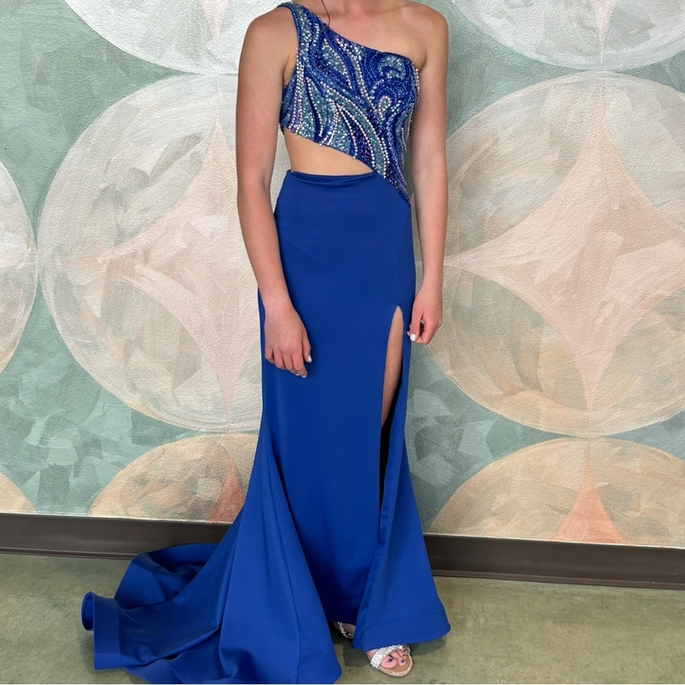 Ava Presley Blue Elegant Prom Dress 39218